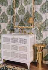 Kylo Brass Finish Wall Mirror | Worlds Away Rectangular Mirror at Fig Linens and Home - Lifestyle 2