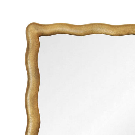 Kylo Brass Finish Wall Mirror | Worlds Away Rectangular Mirror at Fig Linens and Home - Detail