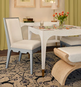 Lacey White Game Table by Worlds Away at Fig Linens and Home - Lifestyle