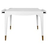 Lacey White Game Table by Worlds Away at Fig Linens and Home - View 2