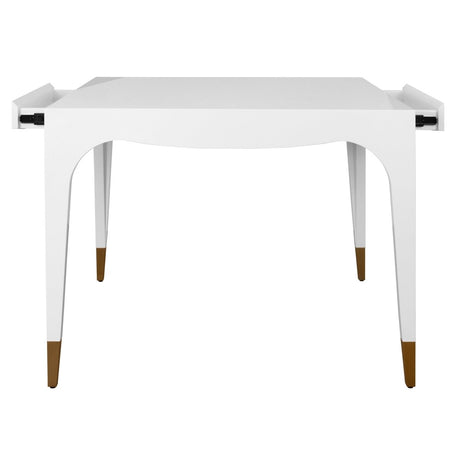 Lacey White Game Table by Worlds Away at Fig Linens and Home - View 2