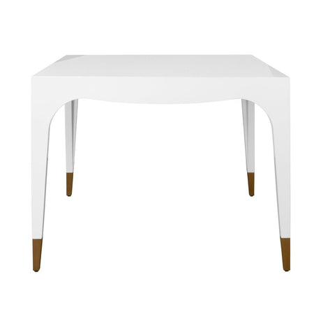 Lacey White Game Table by Worlds Away at Fig Linens and Home - View 1