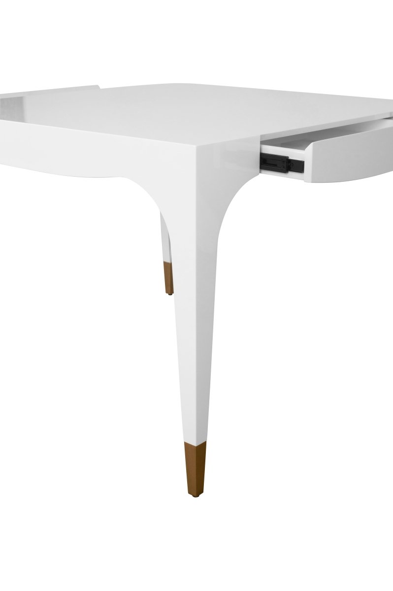 Lacey White Game Table by Worlds Away at Fig Linens and Home - View 7