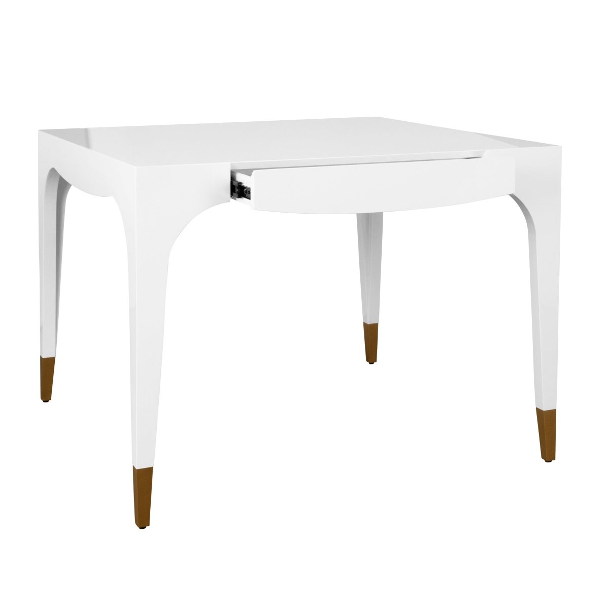 Lacey White Game Table by Worlds Away at Fig Linens and Home - View 3
