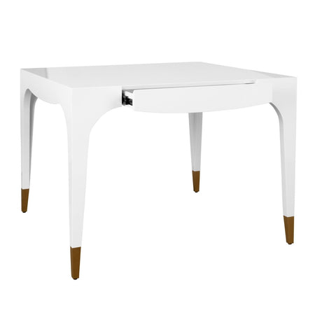 Lacey White Game Table by Worlds Away at Fig Linens and Home - View 3