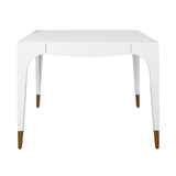 Lacey White Game Table by Worlds Away at Fig Linens and Home - View 4