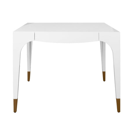 Lacey White Game Table by Worlds Away at Fig Linens and Home - View 4