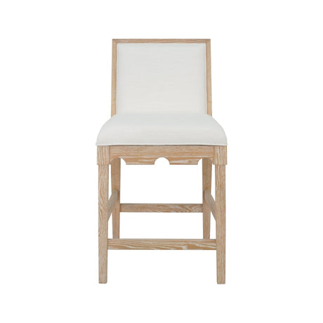 Lanister Cerused Oak Bar & Counter Stool by Worlds Away 40.25"H x 19.25"W x 22.25"D Cerused Oak at FIG LINENS AND HOME 1