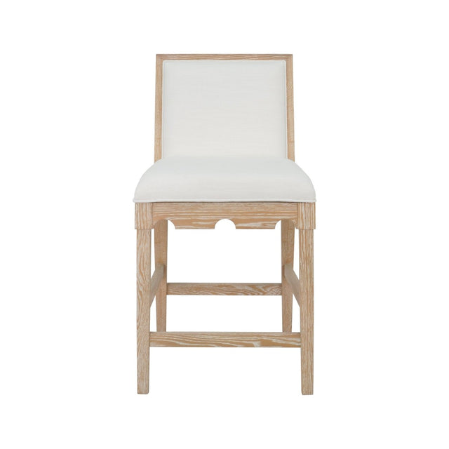 Lanister Cerused Oak Bar & Counter Stool by Worlds Away 40.25"H x 19.25"W x 22.25"D Cerused Oak at FIG LINENS AND HOME 1