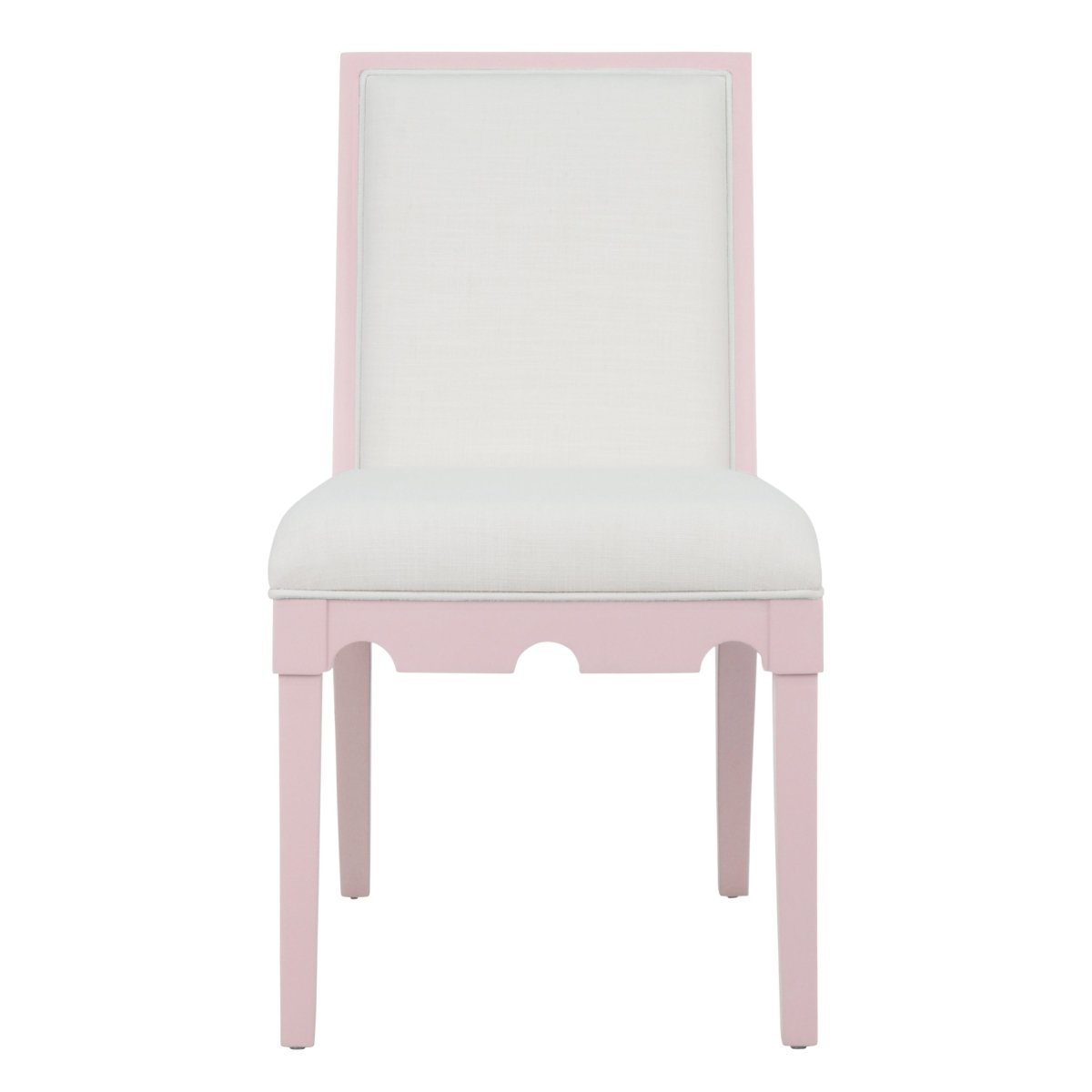 Lanister Performance Fabric Pink Dining Chair by Worlds Away at Fig Linens and Home - Front View