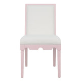Lanister Performance Fabric Pink Dining Chair by Worlds Away at Fig Linens and Home - Front View