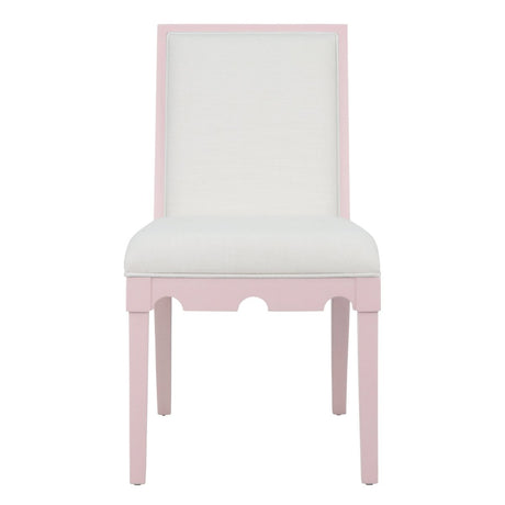 Lanister Performance Fabric Pink Dining Chair by Worlds Away at Fig Linens and Home - Front View