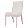 Lanister Performance Fabric Pink Dining Chair by Worlds Away at Fig Linens and Home - Angle View
