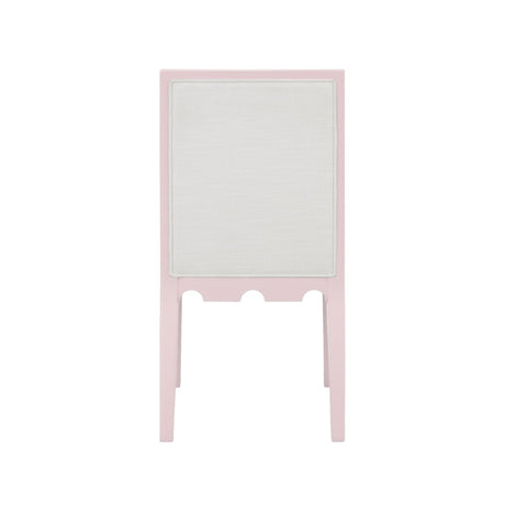 Lanister Performance Fabric Pink Dining Chair by Worlds Away at Fig Linens and Home - Back View