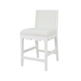 Lanister White Bar & Counter Stool by Worlds Away 40.25"H x 19.25"W x 22.25"D White at FIG LINENS AND HOME 2