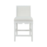 Lanister White Bar & Counter Stool by Worlds Away 40.25"H x 19.25"W x 22.25"D White at FIG LINENS AND HOME 1