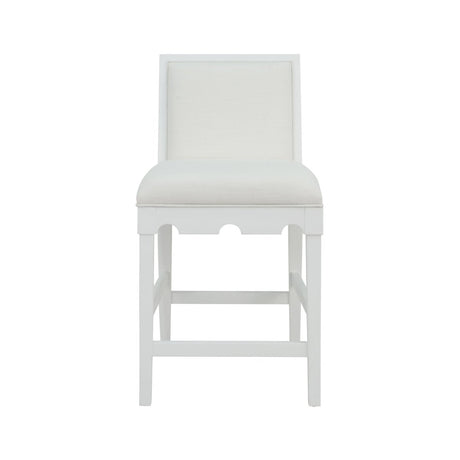 Lanister White Bar & Counter Stool by Worlds Away 40.25"H x 19.25"W x 22.25"D White at FIG LINENS AND HOME 1