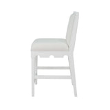 Lanister White Bar & Counter Stool by Worlds Away 40.25"H x 19.25"W x 22.25"D White at FIG LINENS AND HOME 4