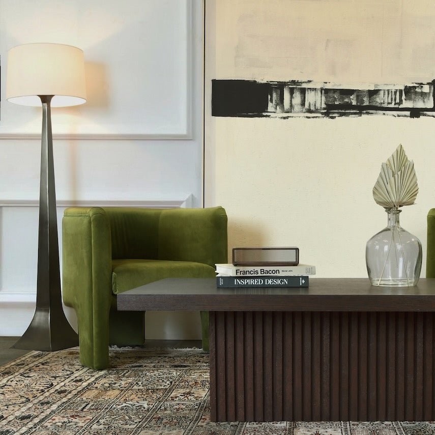 Lansky Olive Green Velvet Barrel Chair - Worlds Away Lifestyle Photo