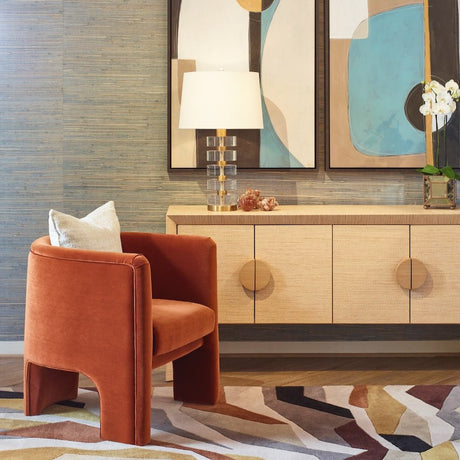 Lansky Rust Velvet Small Chair - Worlds Away Lifestyle at Fig Linens and Home 2