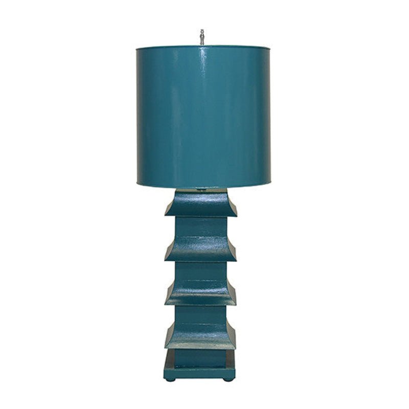 Large Turquoise Pagoda Lamp by Worlds Away at Fig Linens and Home