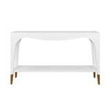 Worlds Away Laverne White Console Table | Sofa Tables at Fig Linens and Home - View 1