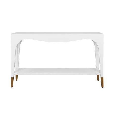 Worlds Away Laverne White Console Table | Sofa Tables at Fig Linens and Home - View 1