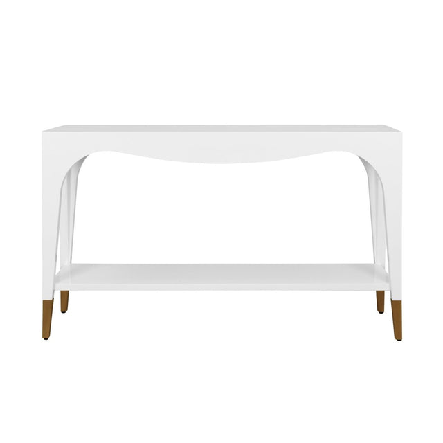 Worlds Away Laverne White Console Table | Sofa Tables at Fig Linens and Home - View 1