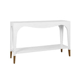 Worlds Away Laverne White Console Table | Sofa Tables at Fig Linens and Home - View 2