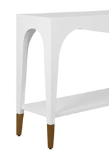 Worlds Away Laverne White Console Table | Sofa Tables at Fig Linens and Home - View 5
