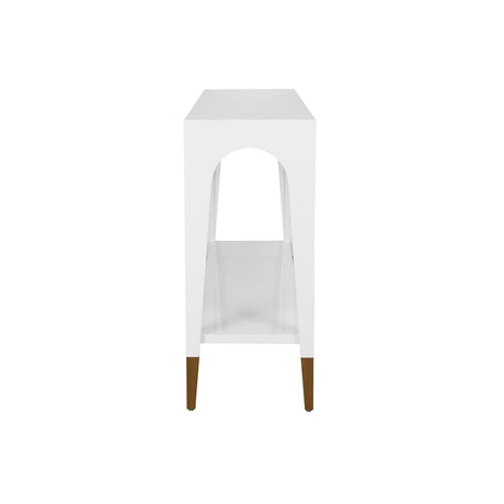 Worlds Away Laverne White Console Table | Sofa Tables at Fig Linens and Home - View 3