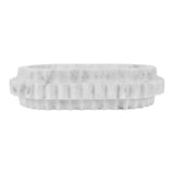 Lilibet Oval Marble Tray with Carved Edges by Worlds Away at Fig Linens and Home - Side View