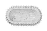 Lilibet Oval Marble Tray with Carved Edges by Worlds Away at Fig Linens and Home - Overhead View 2