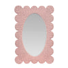 Lillian Pink Rattan Scallop Wall Mirror by Worlds Away at Fig Linens and Home - View 1