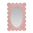 Lillian Pink Rattan Scallop Wall Mirror by Worlds Away at Fig Linens and Home - View 1