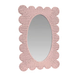 Lillian Pink Rattan Scallop Wall Mirror by Worlds Away at Fig Linens and Home - View 1