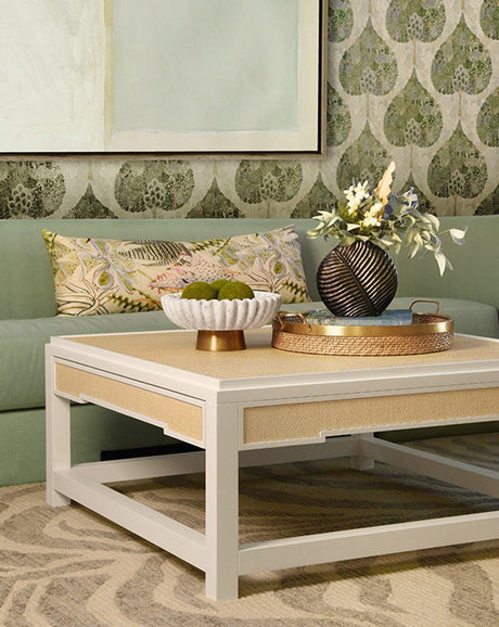 Locklin Natural Coffee Table by Worlds Away at Fig Linens and Home - Lifestyle