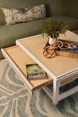 Locklin Natural Coffee Table | Worlds Away Grasscloth Coffee Tables at Fig Linens and Home 2