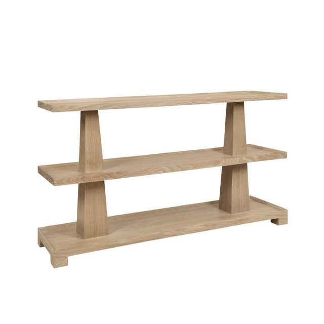 Lowen Cerused Oak Console Table by Worlds Away at Fig Linens and Home - Angle View