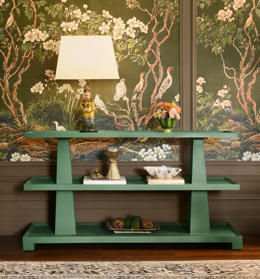 Lowen Green Console Table by Worlds Away at Fig Linens and Home - Lifestyle