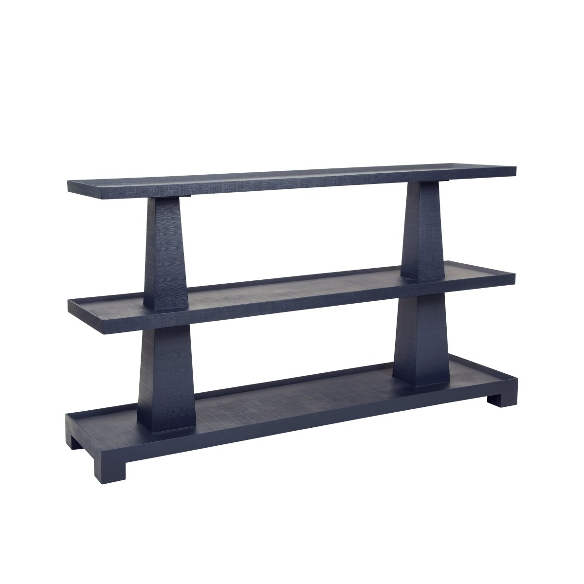 Lowen Navy Blue Console Table by Worlds Away at Fig Linens and Home - Angle View