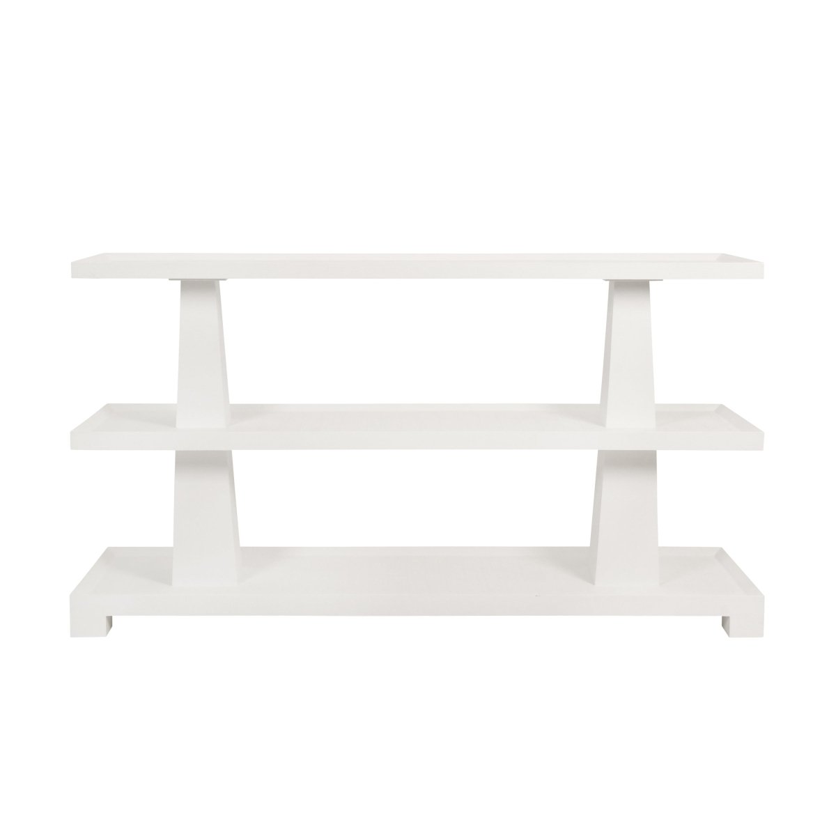Lowen White Console Table by Worlds Away at Fig Linens and home - Front View