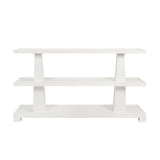 Lowen White Console Table by Worlds Away at Fig Linens and home - Front View