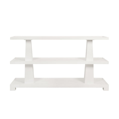 Lowen White Console Table by Worlds Away at Fig Linens and home - Front View