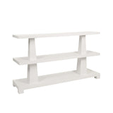 Lowen White Console Table by Worlds Away at Fig Linens and home - Angle View