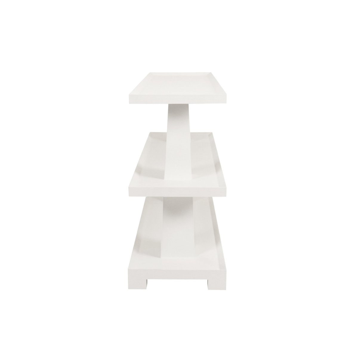 Lowen White Console Table by Worlds Away at Fig Linens and home - Side View