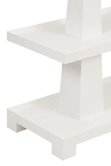 Lowen White Console Table by Worlds Away at Fig Linens and home - Corner Detail View