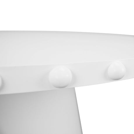 Lucian Round White Dining Table by Worlds Away at Fig Linens and Home - Detail 2