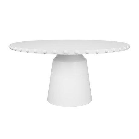 Lucian Round White Dining Table by Worlds Away at Fig Linens and Home