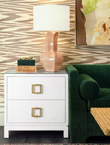 Worlds Away Lyla Pink Table Lamp shown on Side table